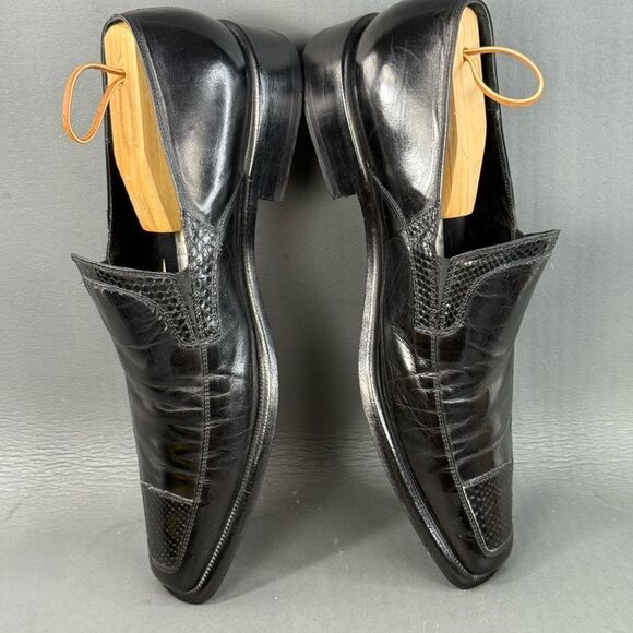 Vittorio Virgili Men’s Size 11 Black Leather Loafers – Made in Italy Slip-On main image 3